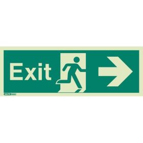 Jalite 405T Right Hand Exit Sign - Photoluminescent - 120 x 340mm