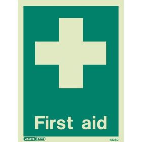 4236D Jalite Photoluminescent First Aid Sign