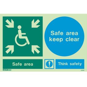 Jalite 4313DD Photoluminescent Safe Area Keep Clear Sign