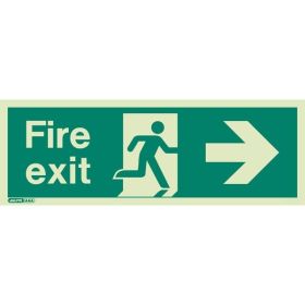 Jalite 435K Right Hand Photoluminescent Fire Exit Sign (150 x 400mm)