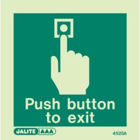 Jalite 4525A Push Button To Exit Sign - Photoluminescent