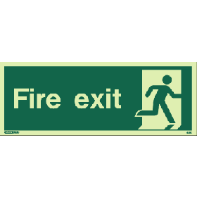 Jalite 458K Jalite Photoluminescent Fire Exit Sign - 150 x 400mm - No Arrow