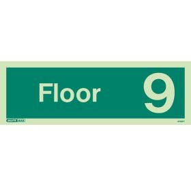 Jalite 4736PT Photoluminescent Ninth Floor Identification Sign