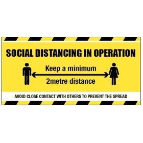 Social Distancing In Operation Banner - PVC With Mounting Eyelets - 58429