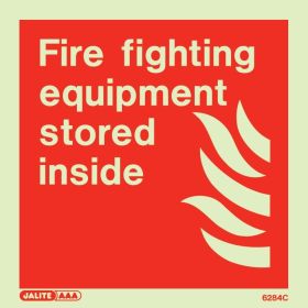 Jalite 6284C Fire Fighting Equipment Stored Inside Sign - Photoluminescent - 150 x 150mm