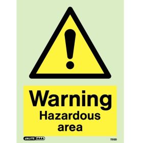 Jalite 7212DD Photoluminescent Warning Hazardous Area Sign 300 x 200mm