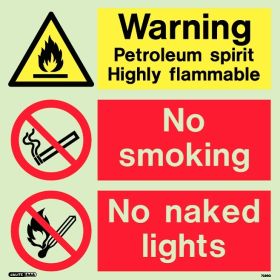 Jalite 7389Q Warning Petroleum Spirit Highly Flammable Sign