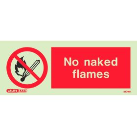 Jalite 8109M No Naked Flames Sign 80mm x 200mm