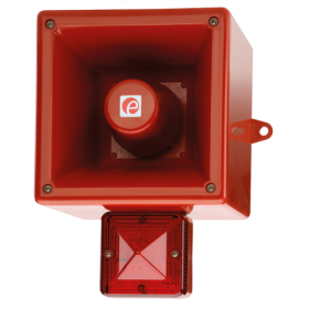 E2S AL105NXDC024R/R Industrial Sounder Beacon - 24V DC - Red Body & Lens - IP66