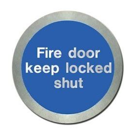 Jalite STB5140O Fire Door Keep Locked Shut Disc - Brushed Stainless Steel With Self-Adhesive Backing