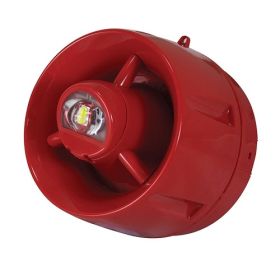 C-Tec CA433A/SR CAST Hi-Output Addressable Wall VAD & Sounder - Red - Shallow Base