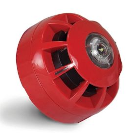 C-Tec CA451A/SR Compact Ceiling VAD & Sounder - Red