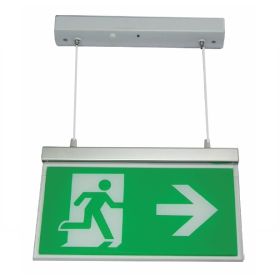 Channel E/RZ/M3/LED/H Razor LED Emergency Exit Sign - Hanging With Up Arrow