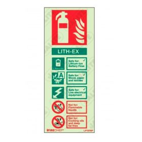 Firechief Lith-Ex Fire Extinguisher ID Sign - Photoluminescent Rigid PVC