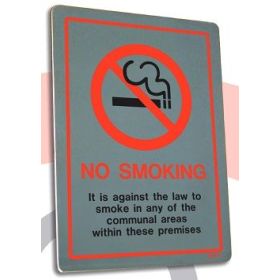 Jalite Brushed Stainless Steel No Smoking Sign - STB9031D