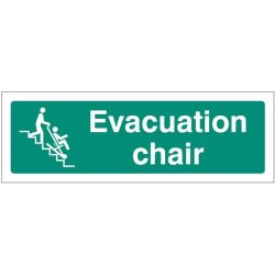 Evacuation Chair Sign - Rigid PVC - 300 x 100mm - 12147G