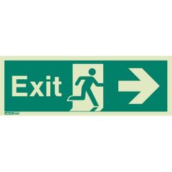 Jalite 405J Right Hand Exit Sign - Photoluminescent - 200 x 450mm