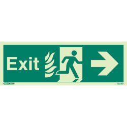 Jalite 405HTM K NHS Exit Sign - Right Hand Arrow - 150 x 400mm (Rigid PVC Version)