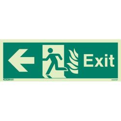 Jalite 409HTM K NHS Exit Sign - Left Hand Arrow - 150 x 400mm