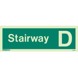 Jalite 4705PT Photoluminescent Stairway D Staircase Identification Sign