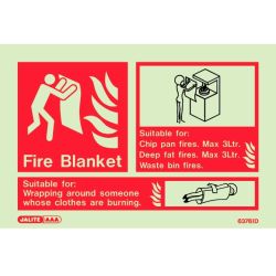 Jalite 6376ID Photoluminescent Fire Blanket ID Sign 150 x 105mm