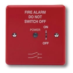 Haes FAIS-R-B Fire Alarm Mains Isolation Keyswitch - Red - Supplied With Backbox