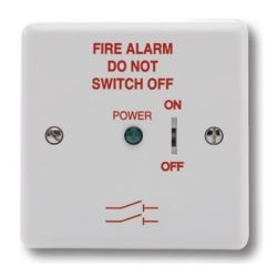 Haes FAIS-W-B Fire Alarm Mains Isolation Keyswitch - White - Supplied With Backbox