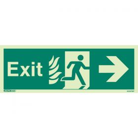 Jalite 405HTM T NHS Exit Sign - Right Hand Arrow - 120 x 340mm (Rigid PVC Version)