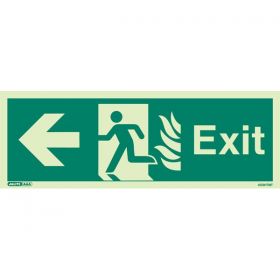 Jalite 409HTM T NHS Exit Sign - Left Hand Arrow - 120 x 340mm (Self-Adhesive Vinyl Version)