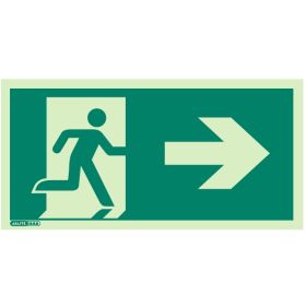 Jalite 4344G Arrow Right Sign - Photoluminescent - 300 x 150mm