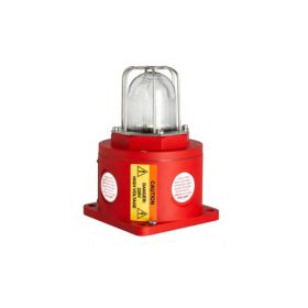 Moflash BC125BX20DCNNNARDN Explosion Proof Stainless Steel Beacon Blue Lens 20J 12-48v DC M20 Red Finish